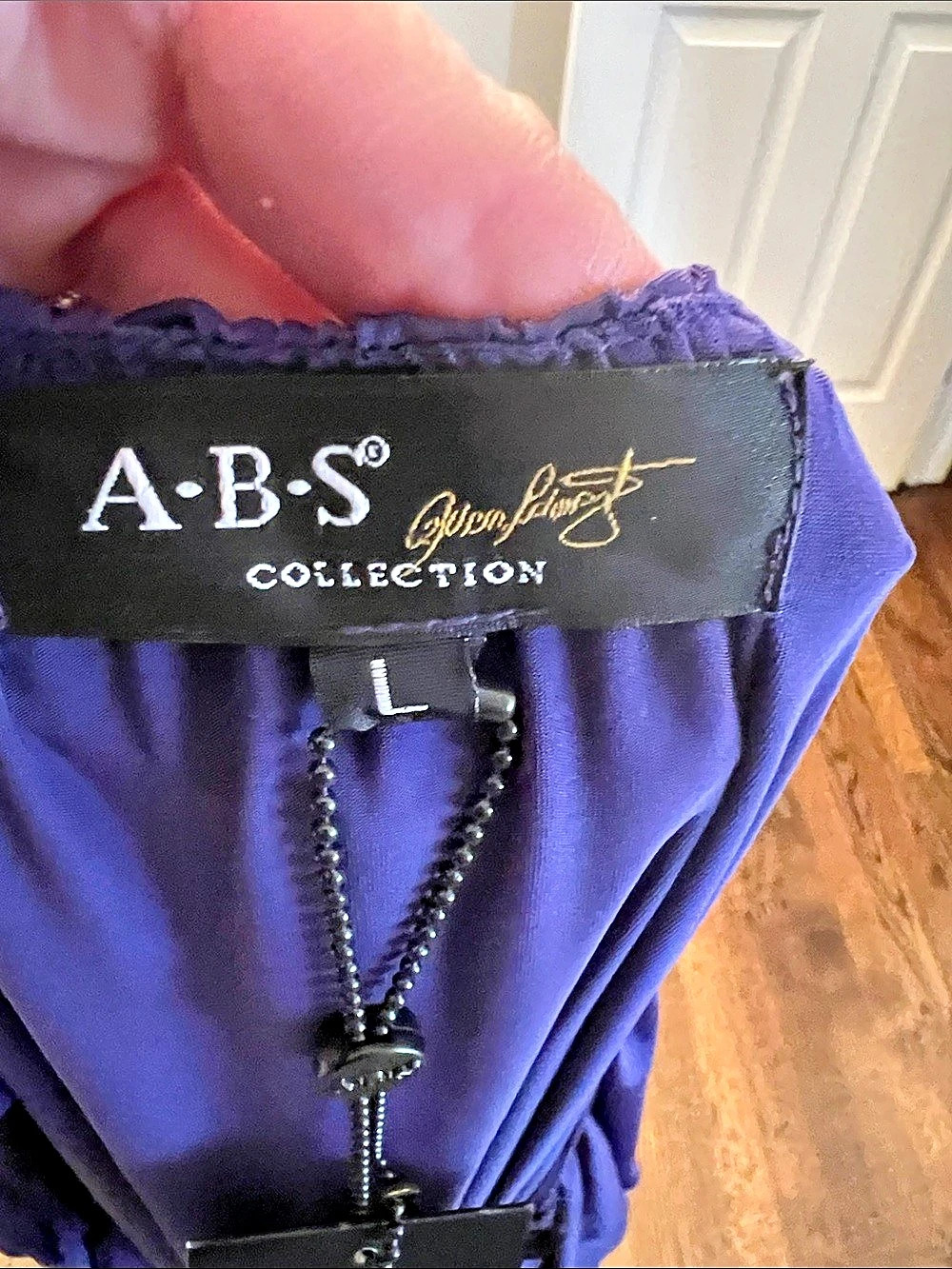 A.B.S. by Allen Schwartz Ladies Knit Dress Ruffle Maxi Dress in Purple Size - Picture 5 of 7